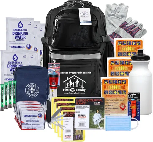 Vista 12 de First My Family Bolsa de evacuación de emergencia de 72 horas para 1 persona, kit de supervivencia todo en uno para la familia. Prepárate