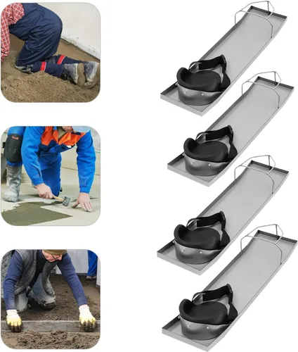 Vista 8 de Rodilleras de hormigón, 28 x 8 pulgadas, de acero inoxidable, curvadas con rodilleras, rodilleras, tablas de kneedboards de concreto, deslizadores