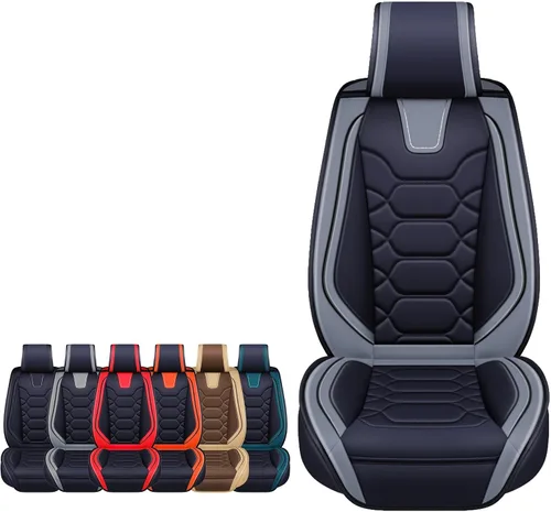Vista 21 de OASIS AUTO Fundas para Asientos Delanteros de Automóvil, Fundas de Asiento Impermeables de Cuero Sintético para Automóviles Ajuste Universal