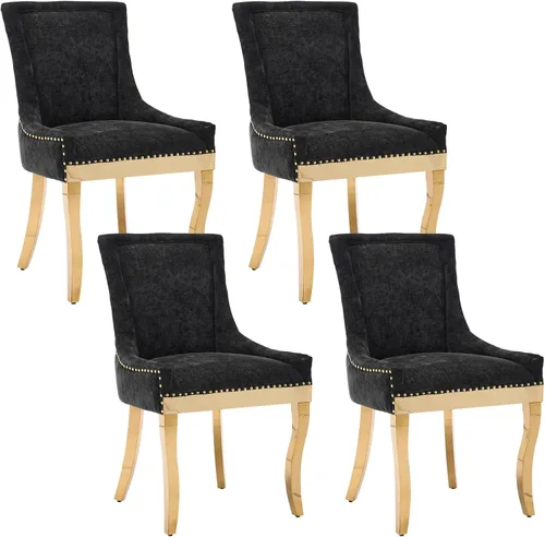 Vista 17 de Aoowow - Juego de 2 sillas laterales tapizadas vintage de tela, sillas de cocina y comedor de estilo campestre con patas de madera maciza y Tela