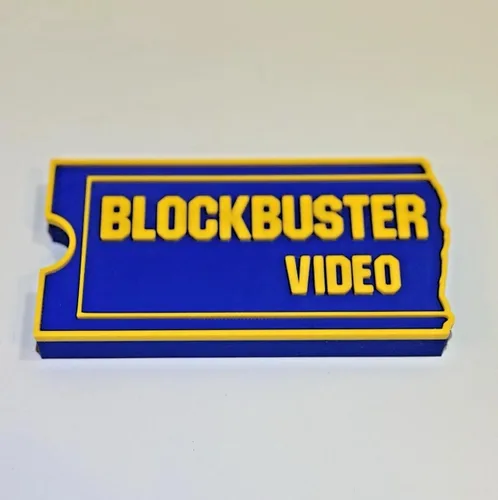 Vista 5 de 3D Impreso Blockbuster Video Logo Signo Retro 90s Sala de Películas Decoración Exhibición