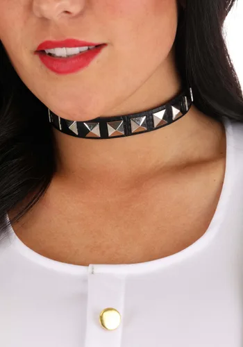 Vista 2 de Accesorio Collar de Disfraz Negro con Tachuelas Multicolor