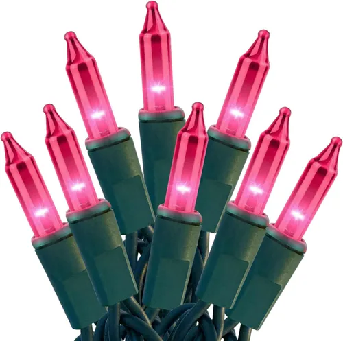 Vista 11 de HISHINY - Extensión de luces de Halloween color naranja, 100 luces incandescentes con cable negro, ideal para decoraciones de Halloween