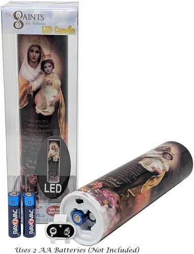 Vista 5 de Vela de oración devocional sin llama LED Nuestra Señora del Monte Carmelo