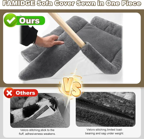 Vista 5 de FAMIDGE Sofá Cama de Gato Elevada para Gatos de Interior - Sofá de Mascotas de Madera con Funda Gruesa Lavable Removible Silla de Salón Elevada