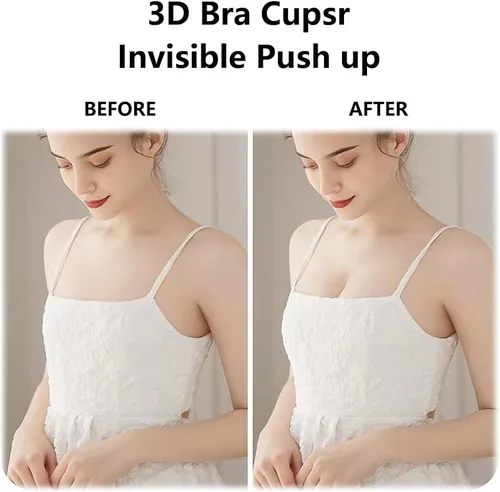 Vista 7 de JIFRONT Brasier adhesivo, brasier autoadhesivo, brasier de silicona reutilizable invisible sin tirantes, sujetadores sin espalda para mujer