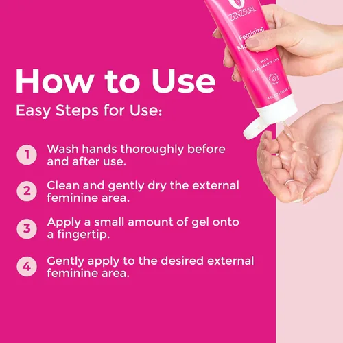 Vista 7 de ZENZSUAL Gel hidratante femenino con ácido hialurónico – Gel a base de agua con pH equilibrado para el área femenina, hidrata y reconforta la piel