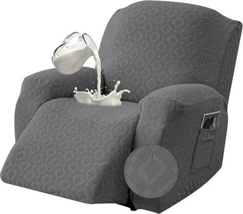 Vista 38 de Gennia Funda Impermeable para Silla Reclinable, Fundas Elásticas para Sofá Reclinable con Bolsillos, Fundas Lavables para Silla Reclinable Lazy Boy
