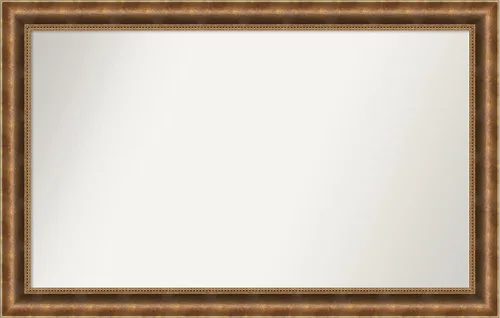 Vista 386 de Amanti Art Espejo de pared personalizado no biselado (25 x 25 pulgadas), marco de bronce acentuado, varios tamaños personalizados, espejo de baño