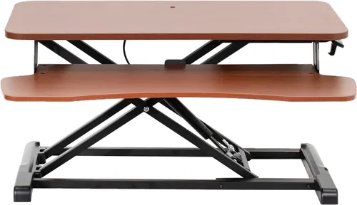 Vista 19 de VIVO Convertidor de escritorio de 26 pulgadas, Serie K, elevador ajustable de sentado a parado, estación de trabajo para dos monitores y laptop