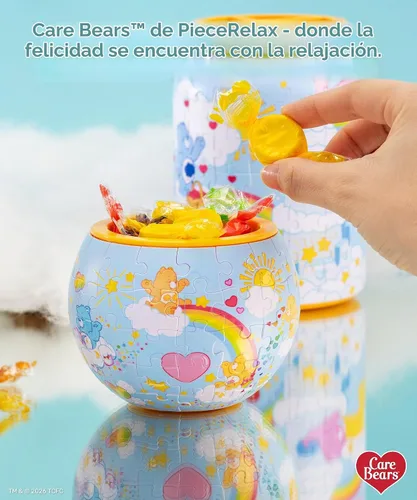 Vista 2 de Care Bears X PieceRelax - Maceta de rompecabezas 3D de 80 piezas, Bearadise, decoración del hogar para cactus de interior, macetas para suculentas