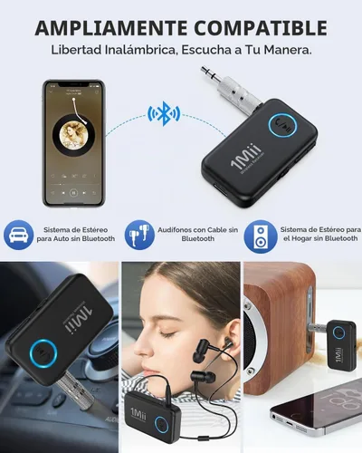 Vista 8 de 1Mii Receptor de música Bluetooth 5.3 para estéreo de coche/hogar, adaptador Bluetooth auxiliar para automóvil con control de volumen, soporta