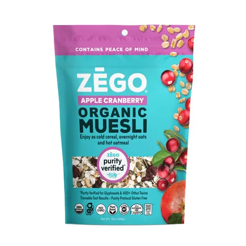 Vista 5 de ZEGO Foods Organic Superfood Avena y Muesli, certificado sin gluten (manzana y arándano) 13 onzas
