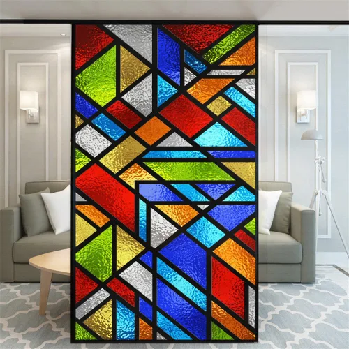 Vista 14 de Película decorativa sin pegamento para ventana, diseño moderno y clásico, para ventana, 15.7 x 23.6 pulgadas