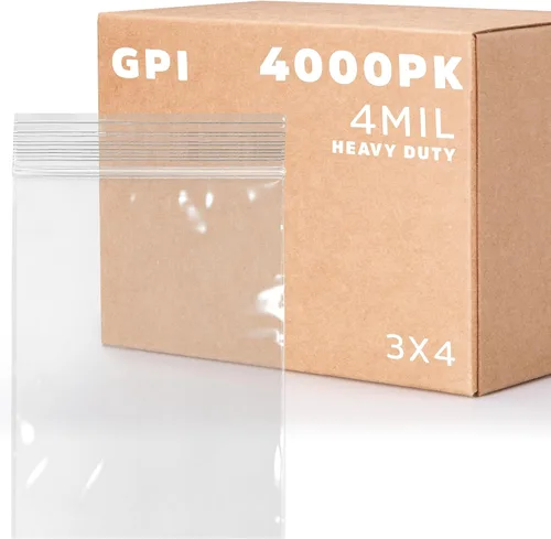 Vista 29 de Bolsas reutilizables de plástico transparente con cremallera – Paquete de 100 unidades GPI a granel de 2 x 3 pulgadas de grosor, resistentes