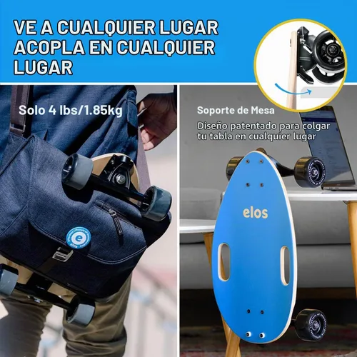 Vista 3 de Elos Mini Cruiser Skateboards Regalos para adolescentes, hombres, principiantes, adultos, niños - Ligero, portátil y duradero de madera para Negro