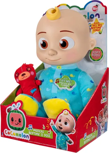 Vista 5 de CoComelon Muñeco de Peluche Musical JJ - Presiona la Barriguita para Cantar Clips de Canciones de Cuna - Incluye Función y Pequeños Osos de Peluche