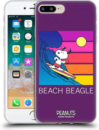 Vista 192 de Head Case Designs Funda de gel suave con licencia oficial de Peanuts Tropical Surf Snoopy Aloha Disco compatible con Apple iPhone 13 Mini Surf