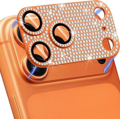 Vista 40 de Protector de lente de cámara para iPhone 13 & iPhone 13 Mini, brillante con diamantes de imitación 3D con purpurina, cubierta de cámara de vidrio