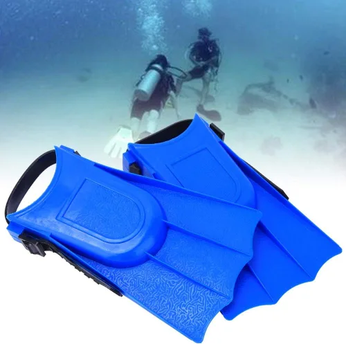 Vista 6 de Keenso Aletas de natación para niños, 1 par de aletas cortas de buceo para niños, aletas de entrenamiento de natación de PVC, aletas ligeras de buceo