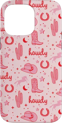 Vista 21 de Funda estética para iPhone 17, diseño de vaquera rosa pastel