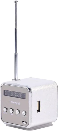 Vista 2 de Radio pequeña, reproductor de música USB de 2.0 x 2.0 x 2.0 in, reproductor de MP3 MP4 SD TF USB mini radio adecuado para reuniones familiares