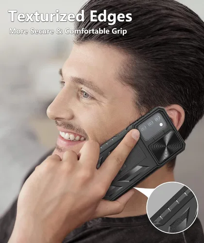 Vista 7 de SOiOS Funda protectora para Samsung Galaxy A03s: protección completa a prueba de caídas de grado militar con soporte Carcasa resistente a prueba