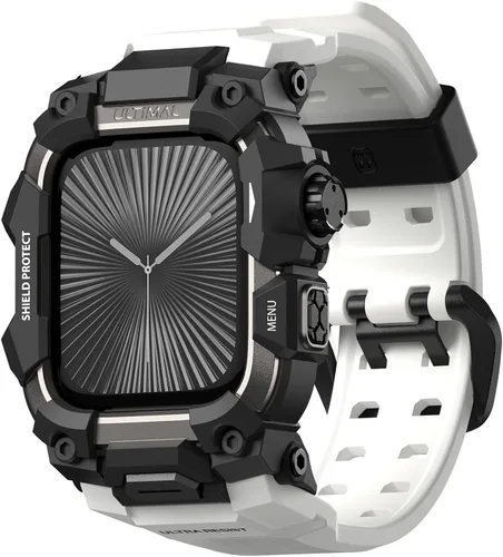 Vista 30 de ULTIMAL Funda Resistente con Correa para Apple Watch 44mm, Compatible con Apple Watch Series SE 3/SE 2/SE Generation/6/5/4, Funda Táctica Antigolpes