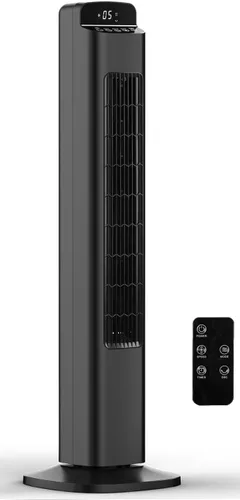 Vista 14 de Antarctic Star Ventilador de torre portátil de piso Ventilador oscilante de 85°, refrigeración silenciosa, temporizador de 12H, control remoto, sin