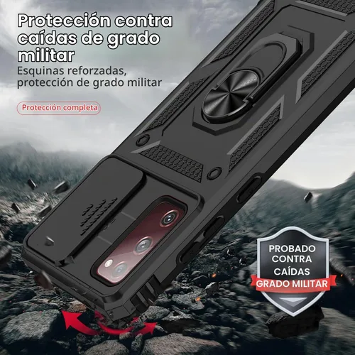 Vista 3 de HNHYGETE Funda para Galaxy S20 FE 5G con protector de pantalla: [grado militar de 20 pies probada en caídas] anillo a prueba de golpes para Samsung