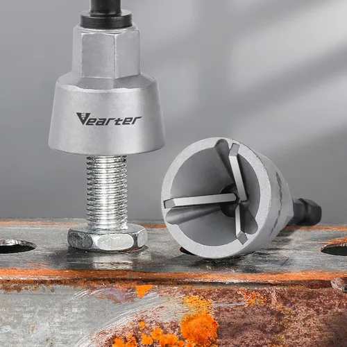 Vista 5 de Broca avellanada externa con herramienta de desbarbado de 3 cuchillas de carburo para acero metálico, herramientas de eliminación de rebabas