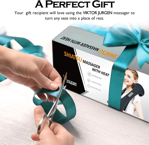 Vista 9 de Regalos de Navidad VIKTOR JURGEN para mujeres y hombres, masajeador Shiatsu de cuello y hombro con calor, masajeadores de recuperación deportiva