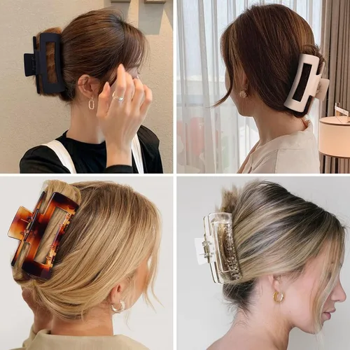 Vista 6 de Sisiaipu Accesorios para el cabello grandes de 4.1 pulgadas, 12 pinzas cuadradas grandes para cabello grueso, clips a granel jumbo para mujeres