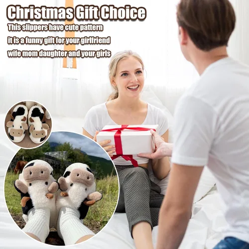Vista 3 de Lindas pantuflas para mujeres, hombres y niñas, pantuflas de felpa suave y esponjosas para casa, ligeras, acogedoras, para interiores y exteriores