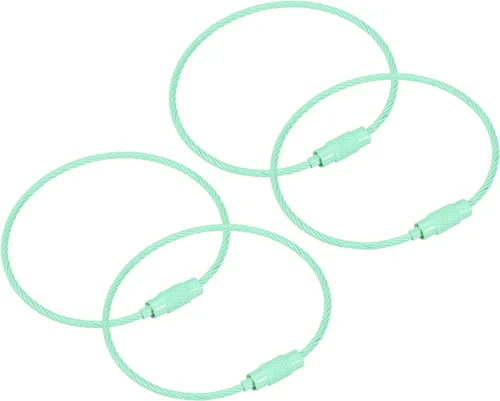 Vista 11 de uxcell Llaveros de cable, llaveros de alambre para cordones, llaveros