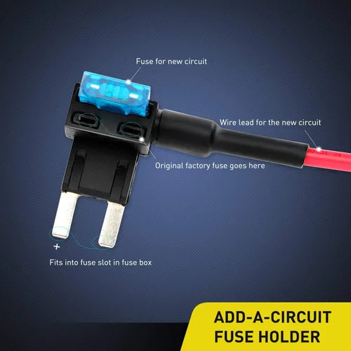 Vista 4 de Nilight - 50034R - Adaptador de fusible de 12 V para automóvil Add-A-Circuit, mini Atm Apm Blade Fuse Holder con 120 piezas Mini Blade Fusible