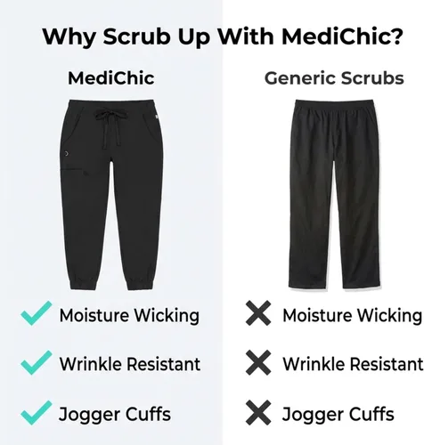 Vista 8 de MediChic Mini Marilyn - Pantalones médicos tipo deportivo, con cintura elástica en 4 direcciones y cuatro bolsillos Negro