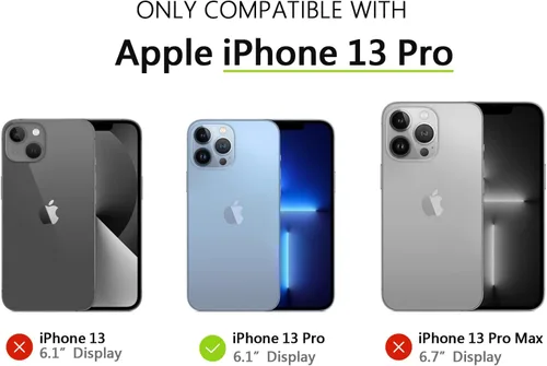 Vista 2 de Funda tipo cartera para Apple iPhone 13 Pro de 6.1 pulgadas, tarjetero de piel sintética con bloqueo RFID, funda para teléfono celular