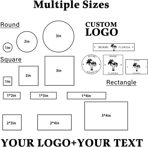 Vista 2 de Sello de goma personalizado con texto de logotipo, sellos personalizados de 12 tamaños con logotipo, crea tu propio sello para sello de dirección