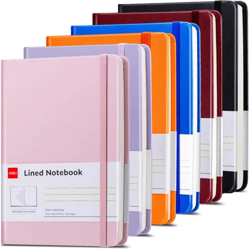 Vista 12 de deli Paquete de 6 cuadernos Moleskine con rayas azules para el trabajo, cuadernos A5 (5.5 x 8.3 pulgadas), 160 páginas de tapa dura, cuadernos