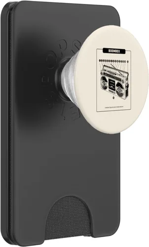 Vista 8 de Boombox (Retro Cassette Tape Recorder Graphic) PopSockets Adhesive PopGrip