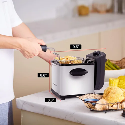 Vista 11 de [Usado] Elite Gourmet EDF-1607 Freidora de inmersión, 1.6 cuartos de galón, acero inoxidable