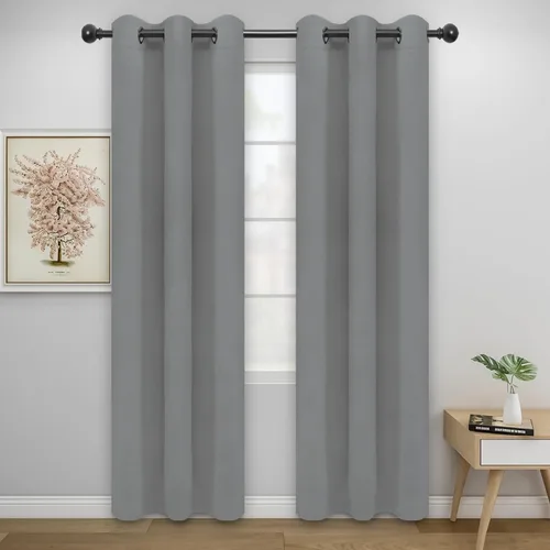 Vista 230 de Easy-Going - Cortinas opacas para dormitorio, aislamiento térmico sólido con ojales, cortinas de ventana para reducción de ruido, cortinas