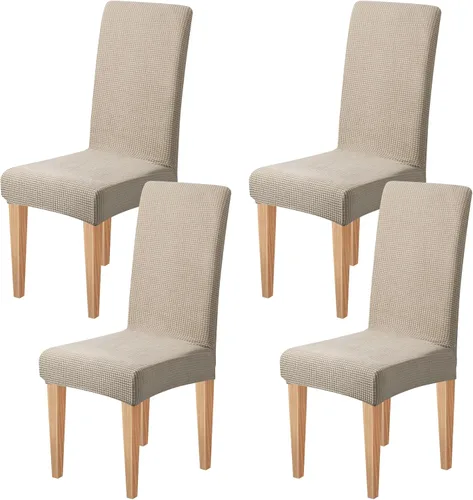 Vista 33 de Dioxide Fundas de Silla de Alto Estirar para Sillas de Comedor, Juego de Fundas de Silla de Comedor Lavables de 4, Fundas de Asiento de Silla