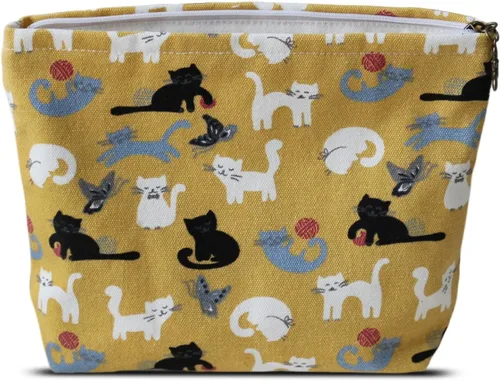 Vista 31 de HAPPYHEIDI Bolsa de maquillaje grande bolsa de cosméticos de viaje, bordado Teabreak Negro Floral