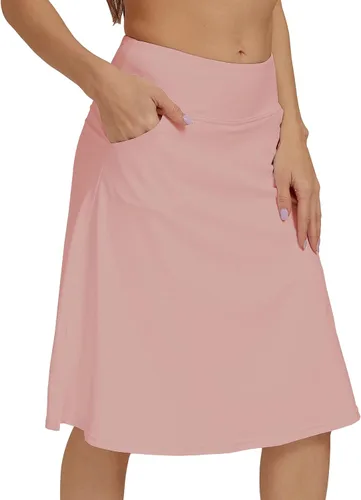 Vista 27 de Falda pantalón para mujer, modesta, hasta la rodilla, atlética, midi, para correr Beige