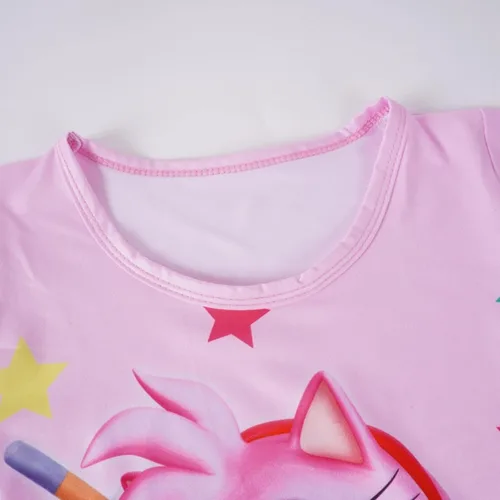 Vista 2 de Ermwojgrf Baby Girls Dress Princess Cartoon Casual Dress Short Sleeve Shirtdress Baby Girls Anime Print Dress
