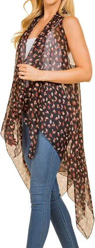 Vista 38 de Scarfand's - Chaleco de cárdigan largo para mujer, ligero, sin mangas, con parte delantera abierta