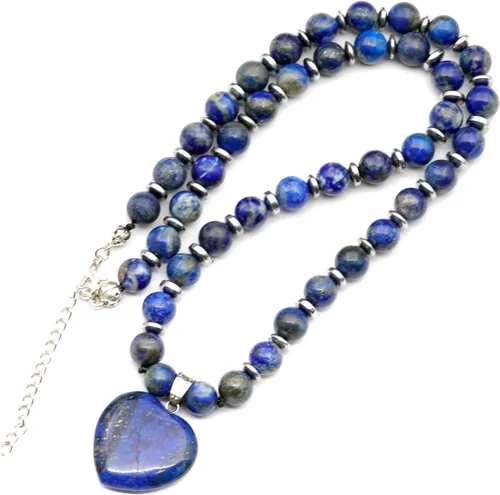 Vista 26 de Colgante de corazón de aventurina natural, Collar de cuentas de aventurina genuina, Collar de piedra verde, Collar de piedras preciosas, Cuentas