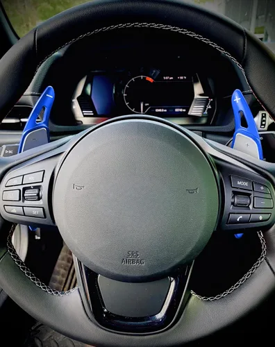 Vista 5 de iJDMTOY Deportes Azul CNC Billet Aluminio Grandes Extensiones de Paleta Compatible con Toyota 2020 en adelante Supra GR